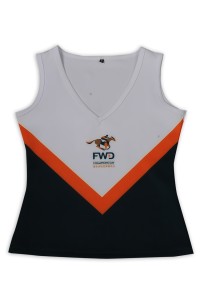 CH200 sample-made cheerleading women's V-neck vest shoulder-exposed waist cheerleading manufacturers  elite cheer uniforms detail view-8